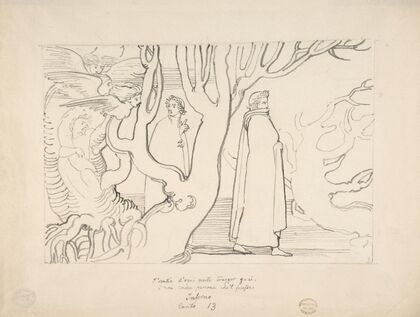 Dante and Virgil in the Suicidal Wood