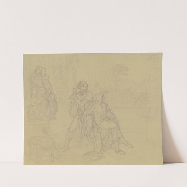 Dante beim Lautenspiel dichtend by Ferdinand Fellner