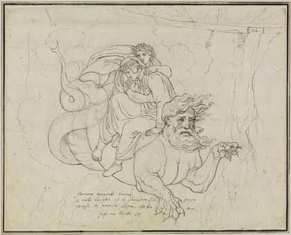 Dante und Virgil auf dem Rücken Geryons (Dante Inferno, Canto 17, V 94) 2