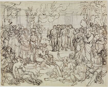 Dante und Virgil bei den Heiden im Limbus (Dante Inferno, Canto 4, V 52)