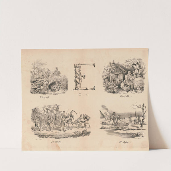 Das allegrösste Bilder ABC. E (1828) by Theodor Hosemann