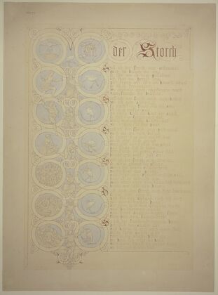 Das Gedicht vom Storchen mit Randzeichnungen