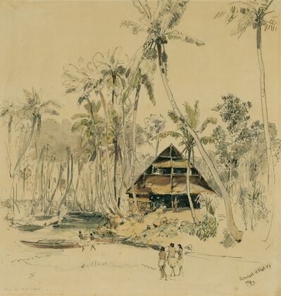 Das Haus des Missionars auf der Insel Puinipet (Ponape), Caroline Islands (1858)