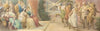 Das Herrscherpaar Theseus und Hippolyta, die Brautpaare Demetrius und Helena sowie Lysander und Hermia verfolgen das von den Handwerkern dargebotene Schauspiel