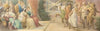 Das Herrscherpaar Theseus und Hippolyta, die Brautpaare Demetrius und Helena sowie Lysander und Hermia verfolgen das von den Handwerkern dargebotene Schauspiel