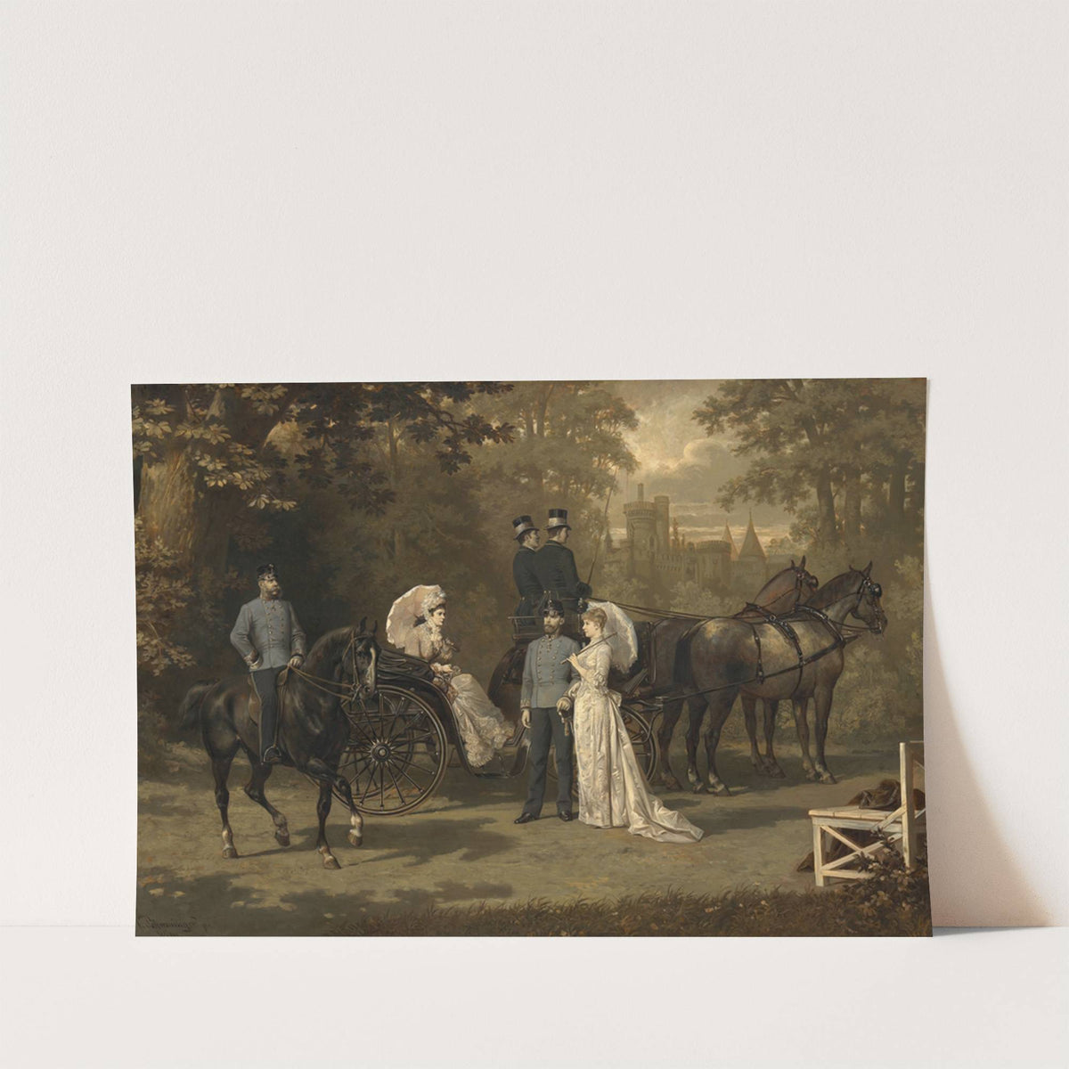 Das Kaiser- und Kronprinzenpaar in Laxenburg by Carl Schweninger
