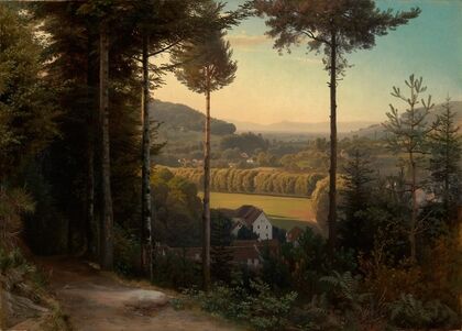 Das Oostal mit Blick auf die Rheinebene und die Vogesen, Abend
