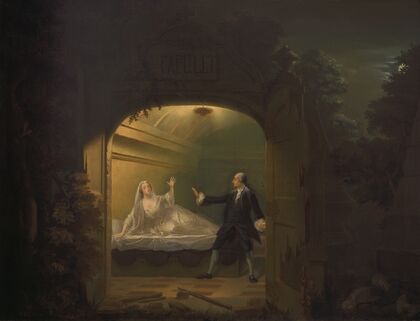 David Garrick and George Anne Bellamy in ‘Romeo and Juliet’, Act V, Scene III — size preview