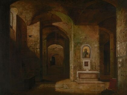 De crypte van de basiliek San Martino ai Monti in Rome