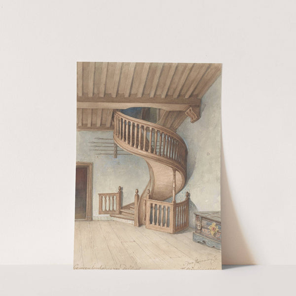 De houten wenteltrap in het Gemeenlandshuis van Delfland, te Maassluis by Jan Striening