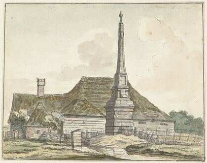 De mijlpaal of banpaal bij Halfweg