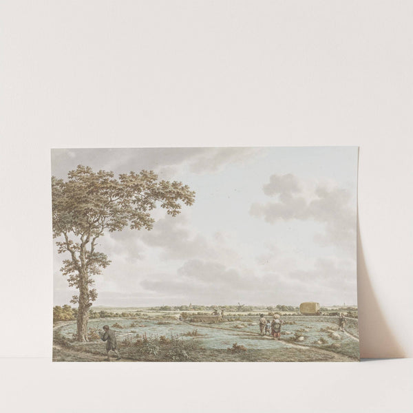 De Tafelberg in het landschap, gezien vanaf het Sint-Janskerkhof bij Laren by Jacob Cats