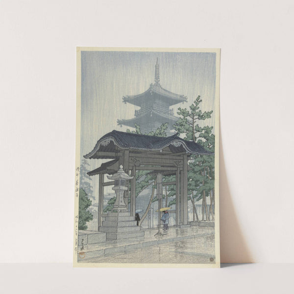 De Zensetsu tempel in Sanshu (1937-03) by Kawase Hasui