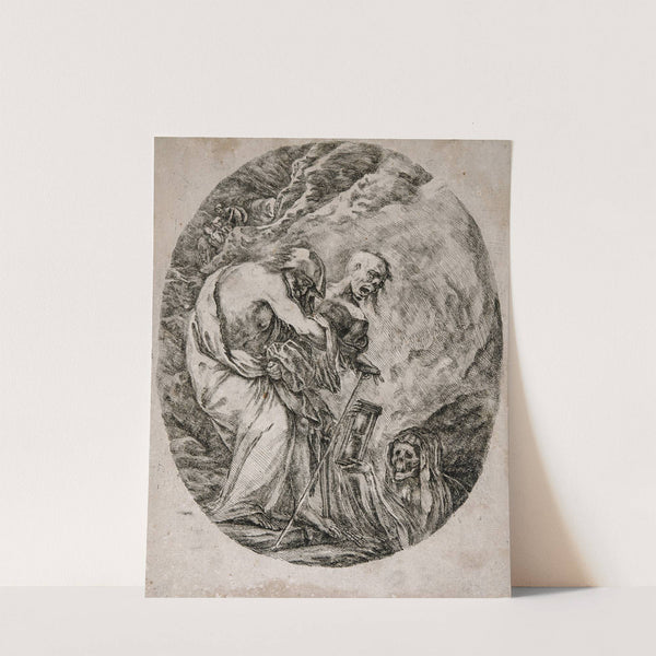 Death Carrying an Old Man into a Grave by Stefano Della Bella