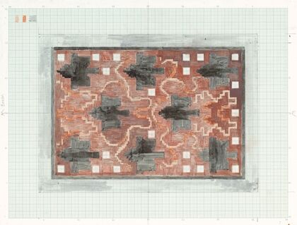 Decoratief ontwerp in rood en zwart