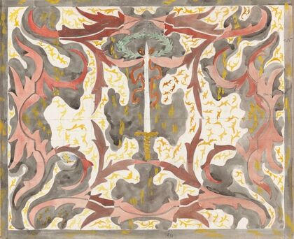 Decoratief ontwerp met opstaande degen