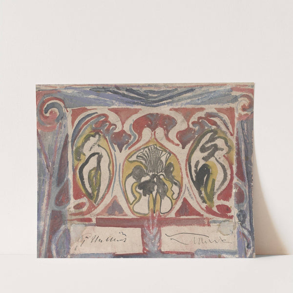 Decoratief ontwerp met twee handtekeningen (1874) by Carel Adolph Lion Cachet