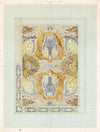 Decoratief ornament met vier leeuwen met twee koppen