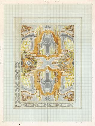Decoratief ornament met vier leeuwen met twee koppen