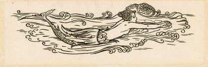 Decorative design of a swimming mermaid (1900)