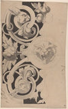 Decorative Design with Heads of a Cat, Hare and Goose