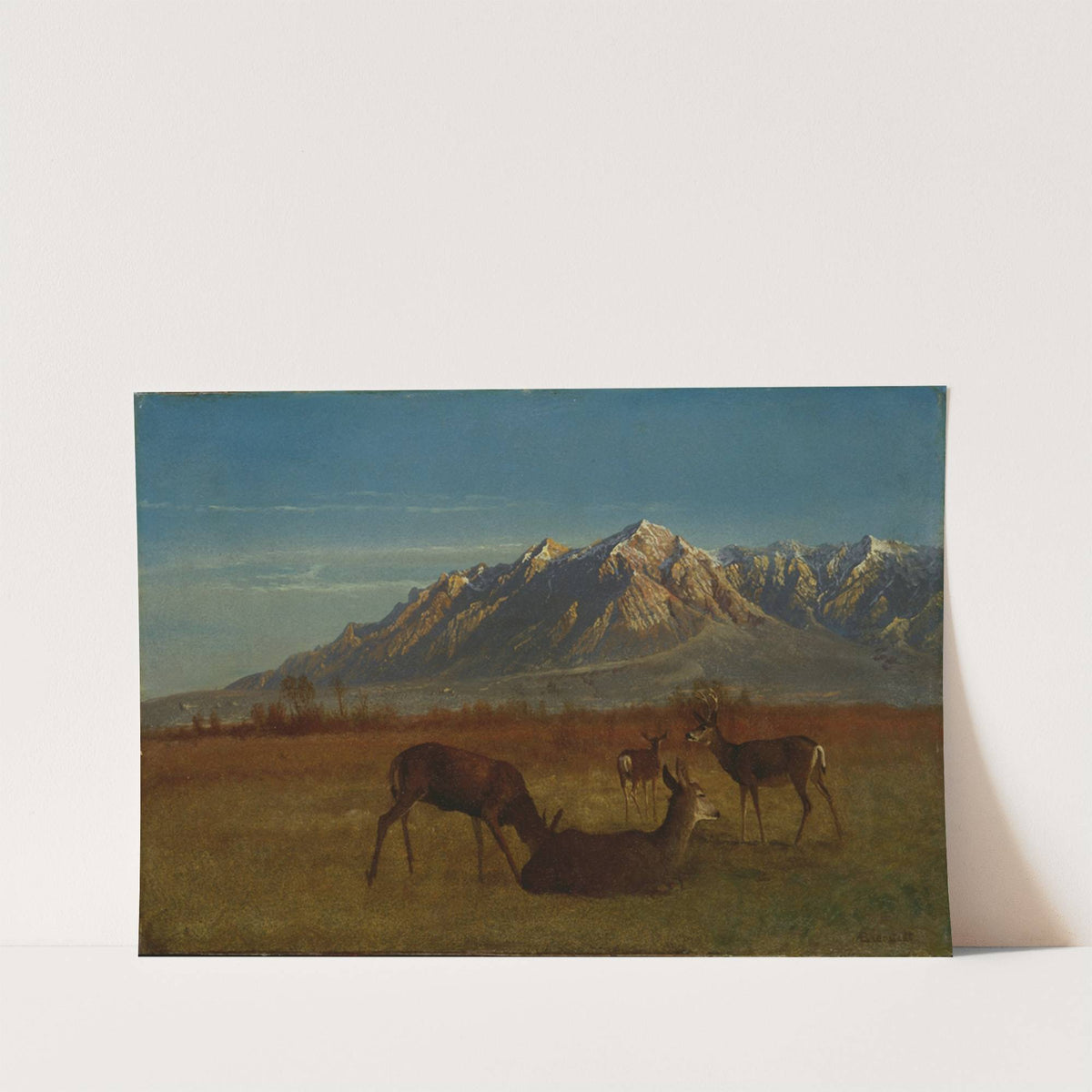 Deer in Mountain Home (1879) by Albert Bierstadt