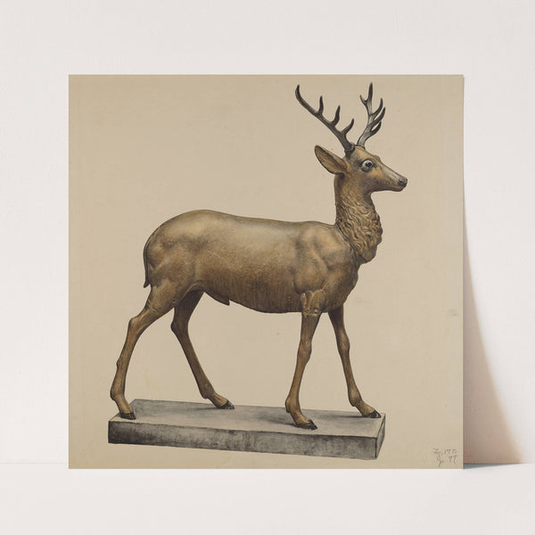 Deer Lawn Figure by Elisabeth Fulda