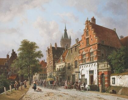 Delft, With The Prinsenhof In The Distance