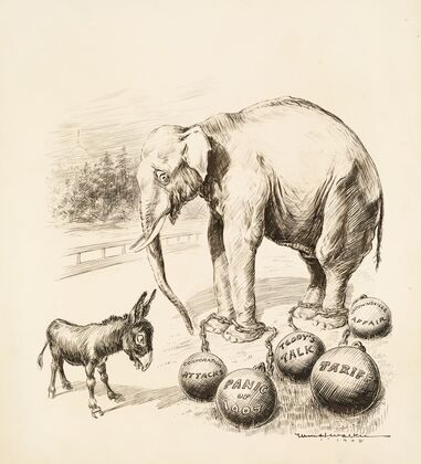 Democratic Ass; Gee; What a handicap; Only a fool rider will prevent my winning (1908)