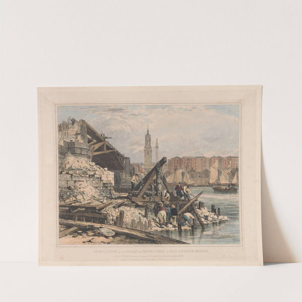 Demolition of the Great or Chapel Pier of Old London Bridge (1852) by Edward William Cooke