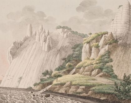 Den del af Møns kridtbjerge, som man kalder Sommerspiret taget fra strandbredden (1802 – 1803)
