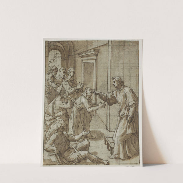 Den hellige Laurentius helbreder de blinde by Giovanni Battista Pozzi