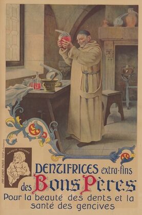 Dentifrices extra-fins des Bons Pères pour la beauté des dents et la santé des gencives (1926)