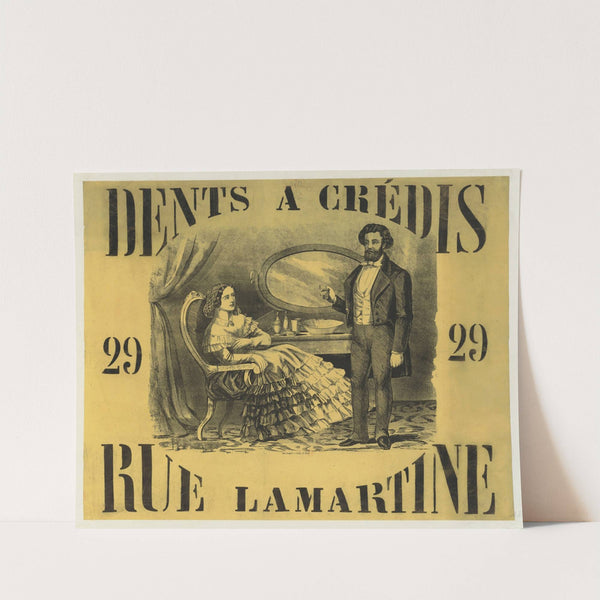 Dents à crédit, 29 rue Lamartine (1870) by Lith. Langlet