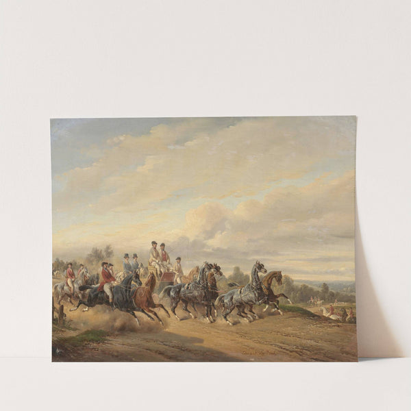 Departure for the hunt by Bernard Edouard Swebach