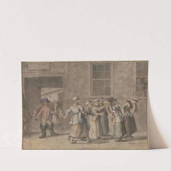 Departure from a French Inn; An Illustration for Sterne&#039;s Sentimental Journey by Samuel Hieronymus Grimm