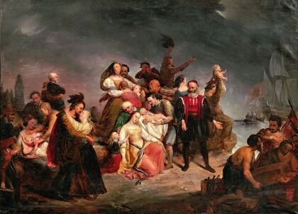 Der Abschied nach Amerika oder die Einschiffung auf der Mayflower