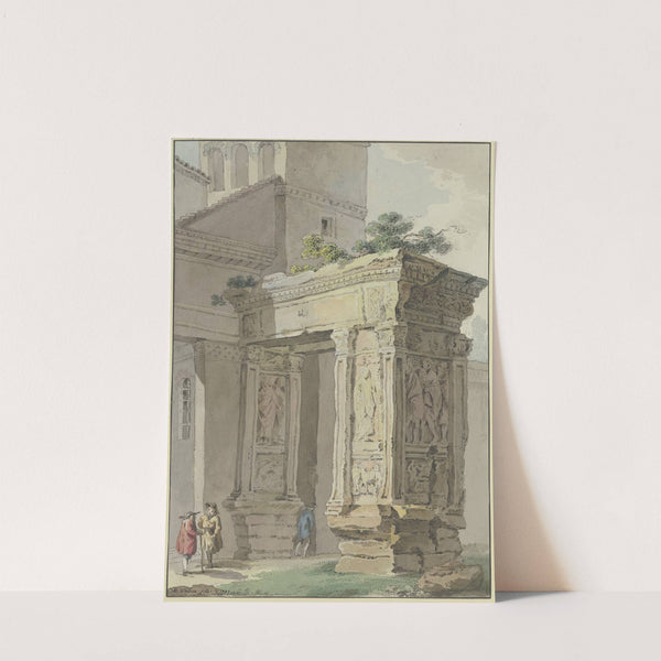 Der Arco degli Argentarii bei San Giorgio in Velabro in Rom (1777) by Marquard Wocher