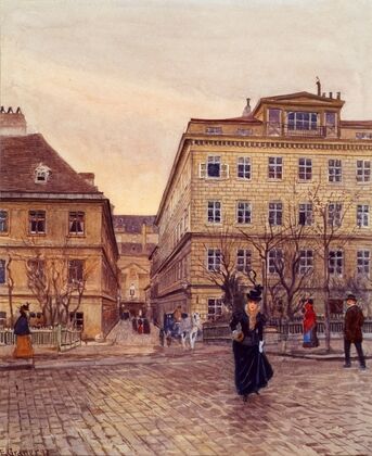 Der Getreidemarkt Und Die Papagenogasse In Wien