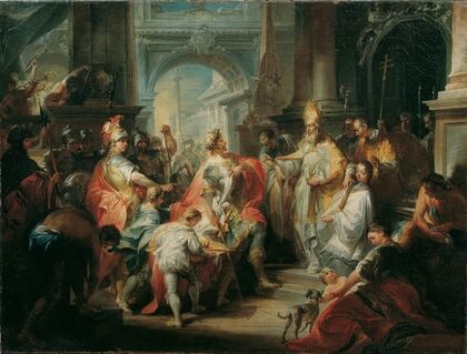Der Heilige Ambrosius Verwehrt Kaiser Theodosius Den Eintritt In Den Mailänder Dom
