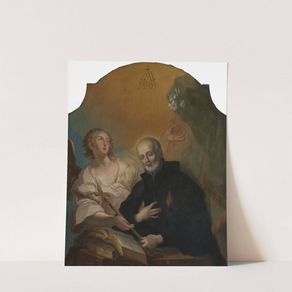 Der Heilige Joseph von Calasanza, meditierend, mit einem Engel by Heinrich Lihl