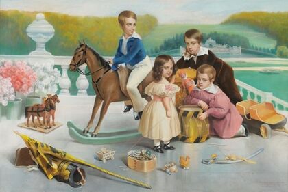 Der junge Kaiser Franz Joseph und seine Geschwister