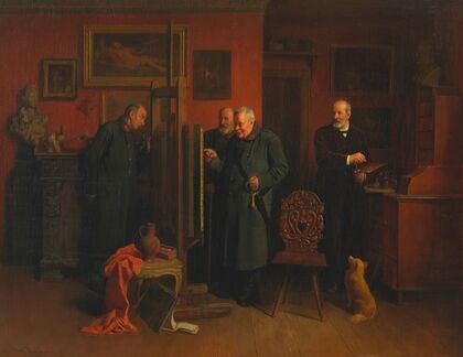 Der Maler Friedländer in seinem Atelier