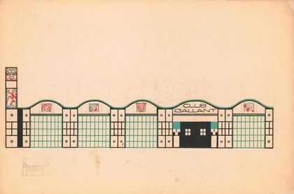 Design drawings for Club Gallant project, New York, NY.] [Study for Club Gallant exterior