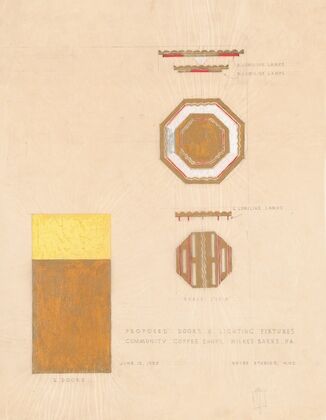 Design drawings for Community Coffee Shops, Wilkes-Barre, PA.] [Proposed doors and lighting fixtures, Lumiline light fixture and door, elevations and plan