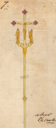 Design executed for Jones and Willis, metal and wood-workers and church furniture manufacturers of Birmingham and London