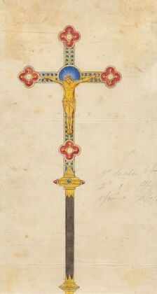 Design executed for Jones and Willis, metal and wood-workers and church furniture manufacturers of Birmingham and London