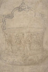 Design for a Bucket-Like Vessel with a Handle of Strapwork, on a Body Adorned with Dancing and Music-Making Antique-Style Figures