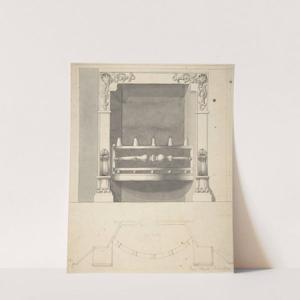 Design for a Cast-iron Hob Grate in Ormolu by Benjamin Dean Wyatt