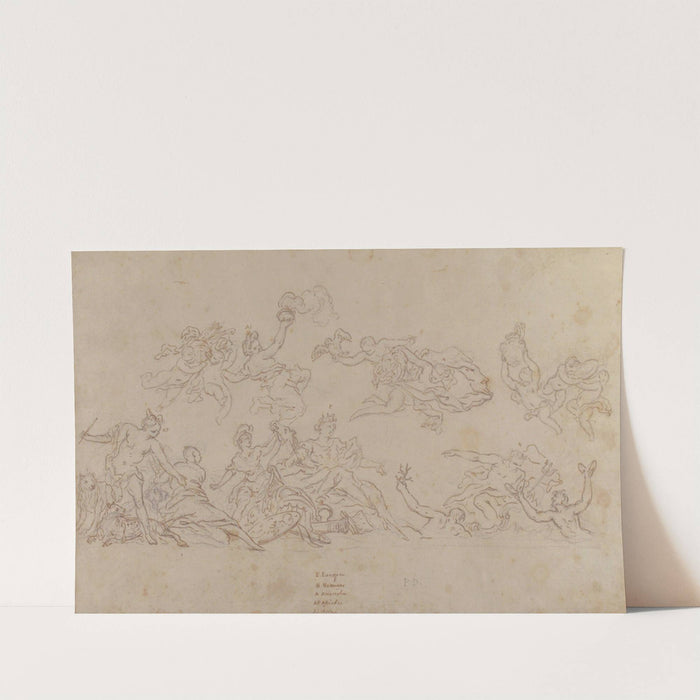 Design for a Ceiling Decoration with Neptune and Allegories of the Four Continents by Pietro Dandini